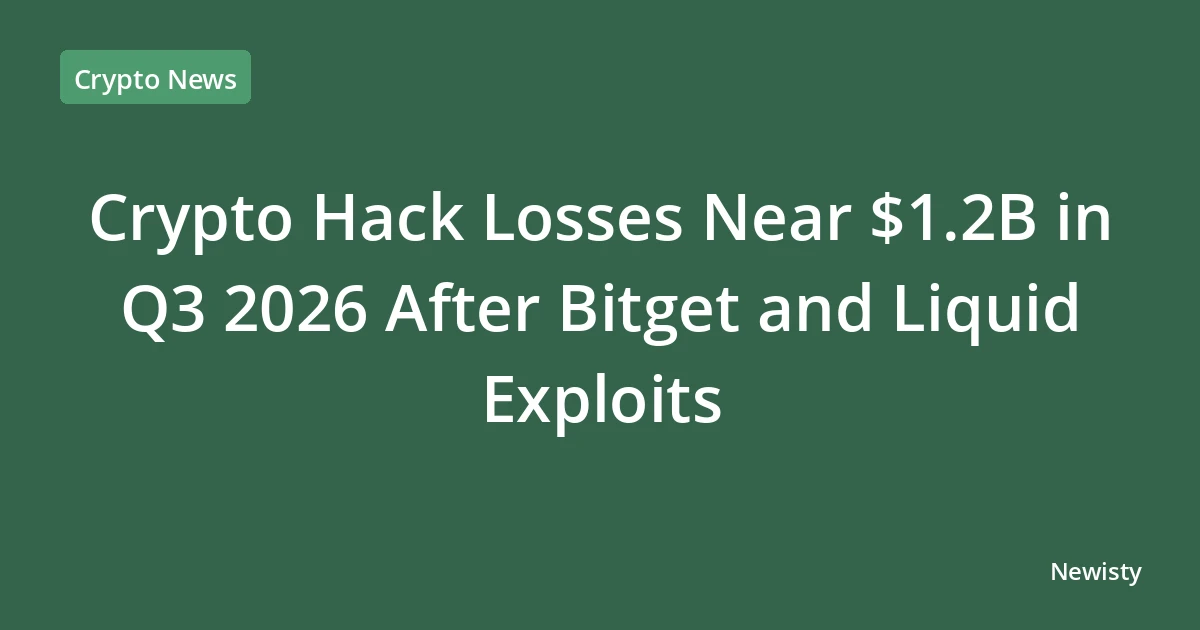 Crypto Hack Losses Near $1.2B in Q3 2026 After Bitget and Liquid Exploits