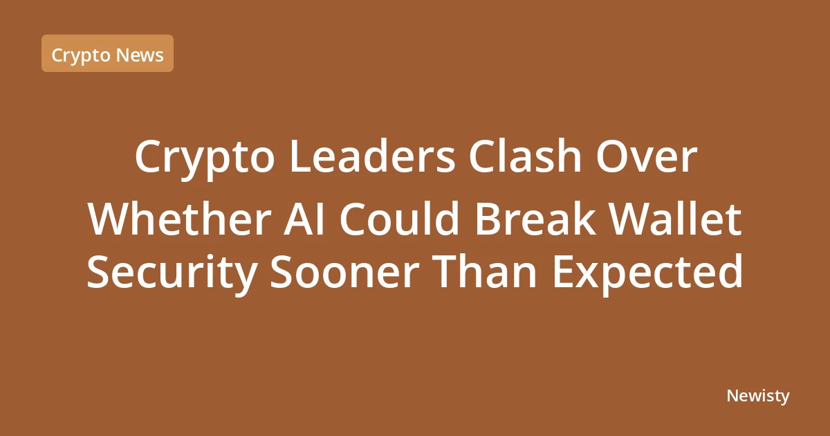 Crypto Leaders Clash Over Whether AI Could Break Wallet Security Sooner Than Expected