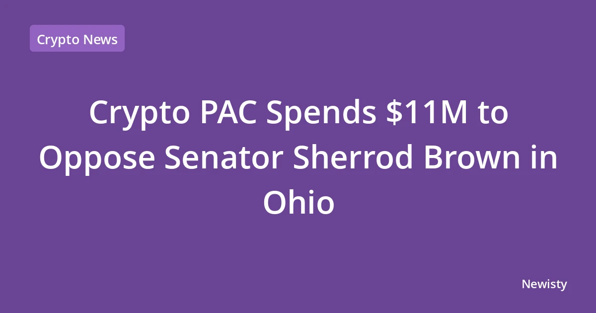 Crypto PAC Spends $11M to Oppose Senator Sherrod Brown in Ohio