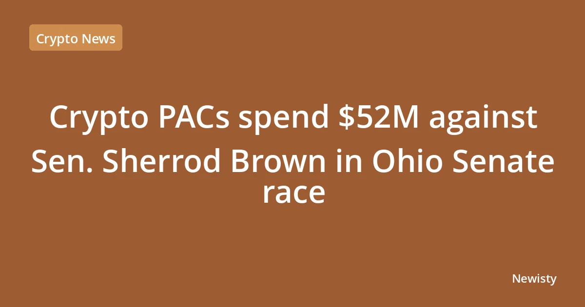 Crypto PACs spend $52M against Sen. Sherrod Brown in Ohio Senate race