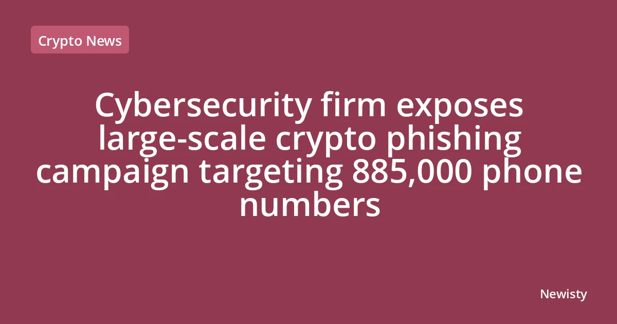 Cybersecurity firm exposes large-scale crypto phishing campaign targeting 885,000 phone numbers