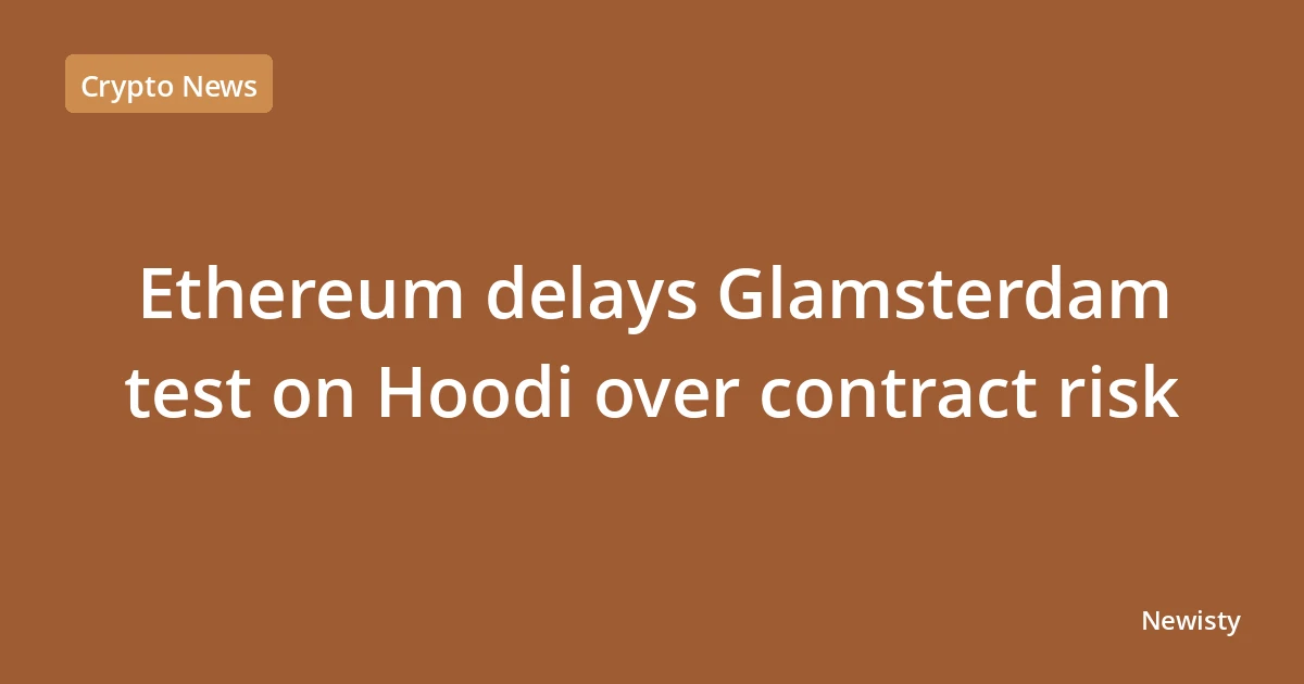 Ethereum delays Glamsterdam test on Hoodi over contract risk