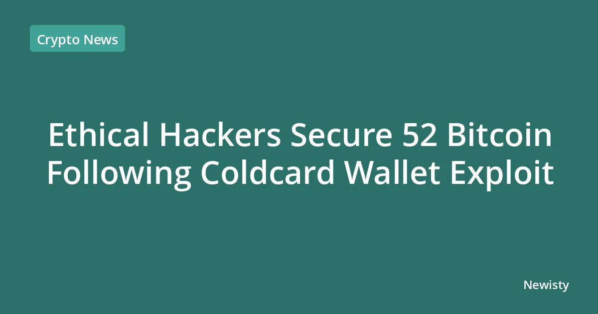 Ethical Hackers Secure 52 Bitcoin Following Coldcard Wallet Exploit