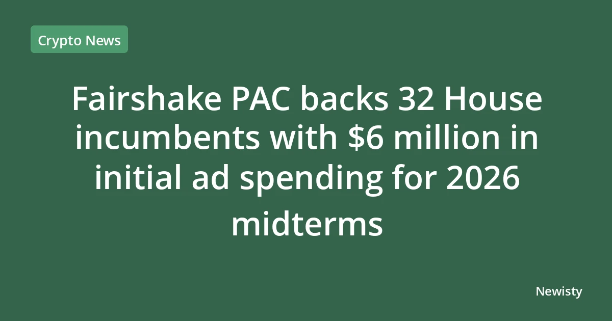 Fairshake PAC backs 32 House incumbents with $6 million in initial ad spending for 2026 midterms