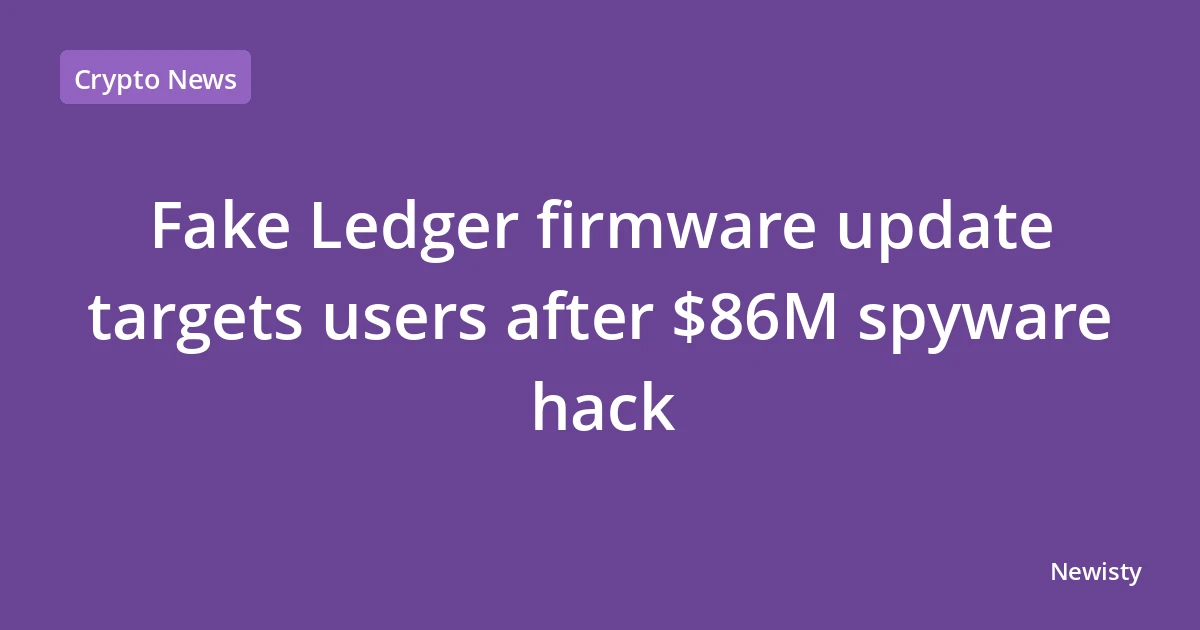 Fake Ledger firmware update targets users after $86M spyware hack
