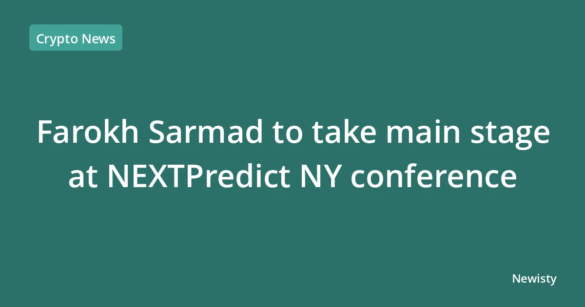 Farokh Sarmad to take main stage at NEXTPredict NY conference