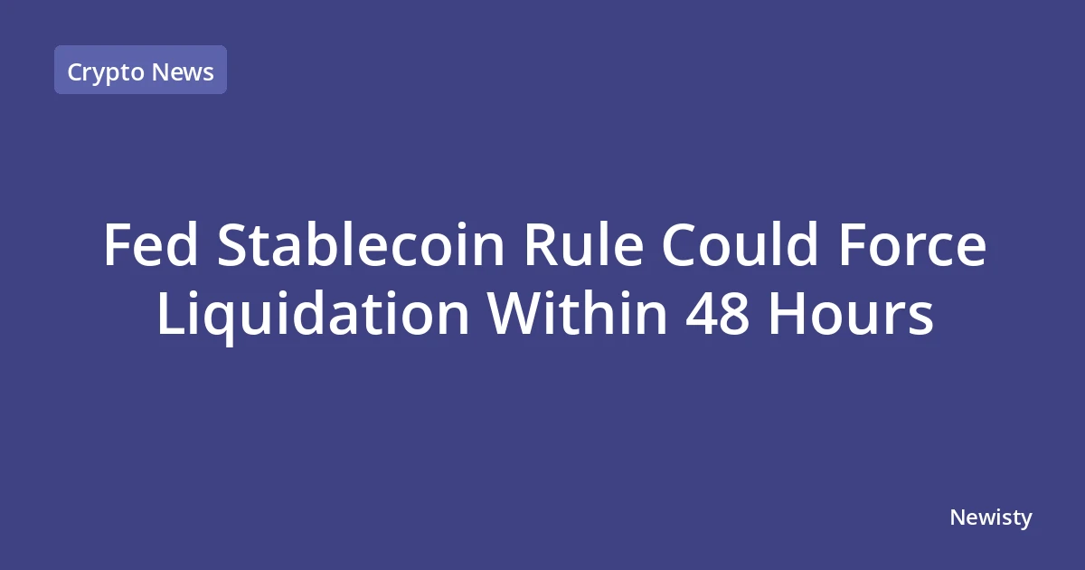 Fed Stablecoin Rule Could Force Liquidation Within 48 Hours