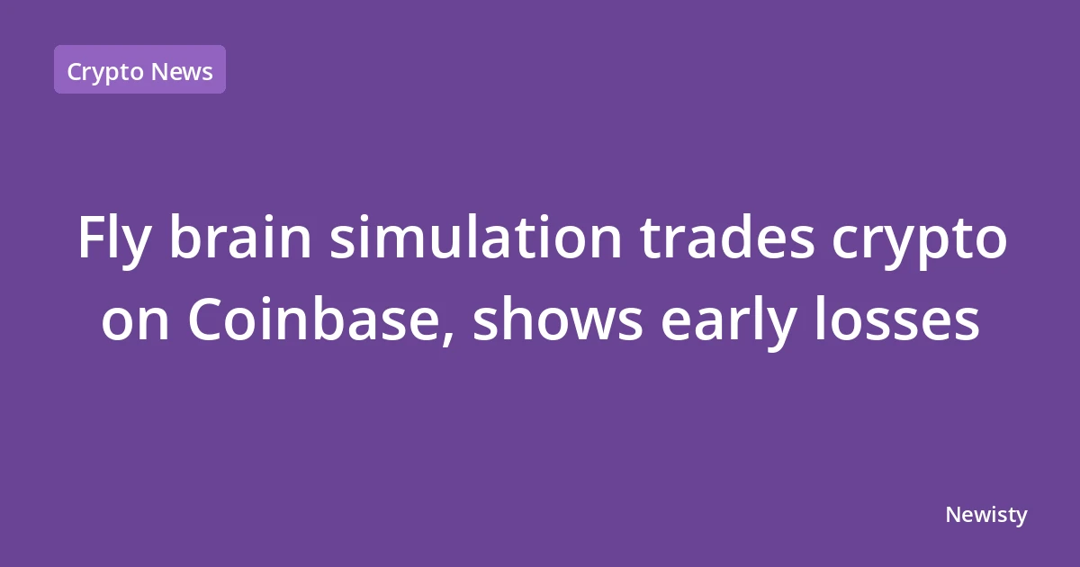 Fly brain simulation trades crypto on Coinbase, shows early losses