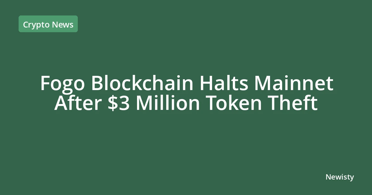 Fogo Blockchain Halts Mainnet After $3 Million Token Theft