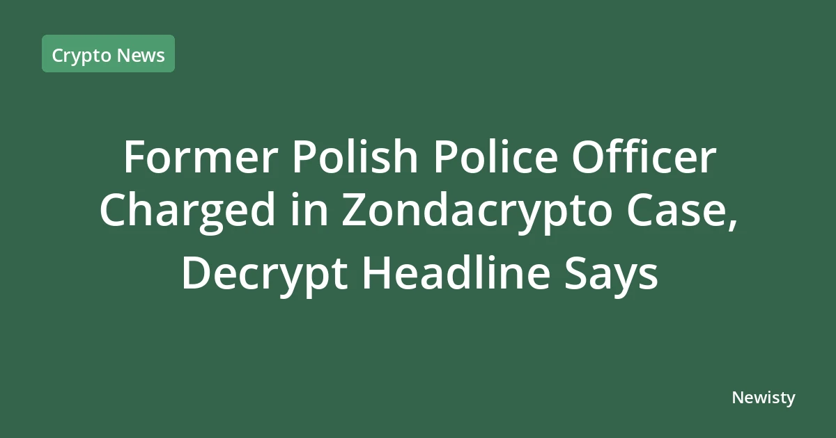 Former Polish Police Officer Charged in Zondacrypto Case, Decrypt Headline Says