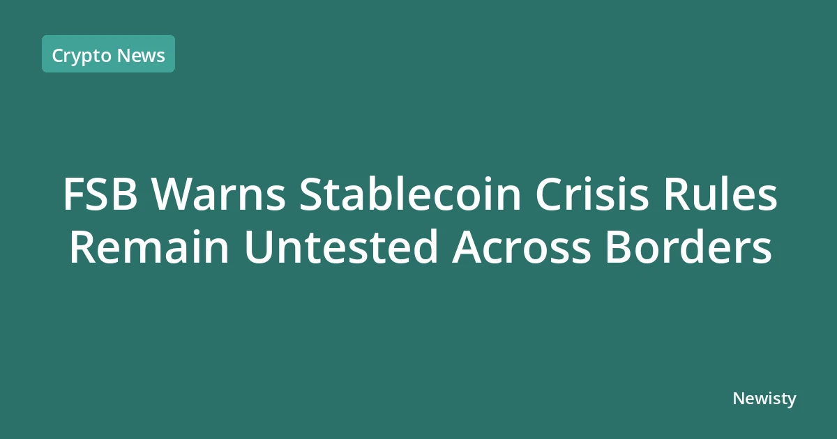FSB Warns Stablecoin Crisis Rules Remain Untested Across Borders