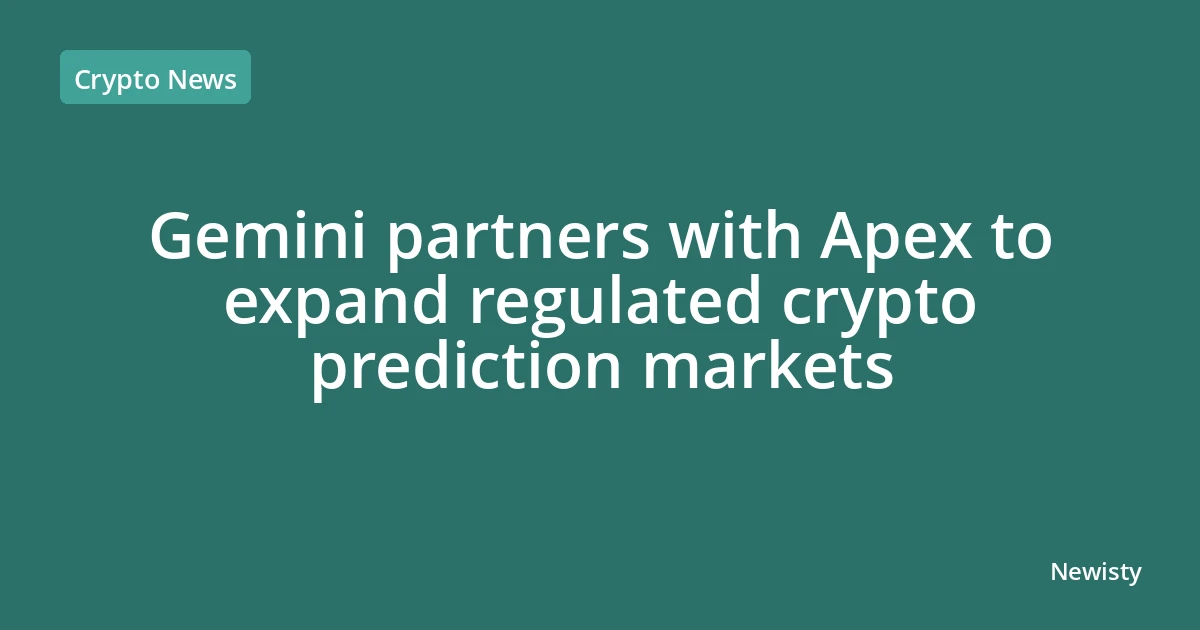Gemini partners with Apex to expand regulated crypto prediction markets