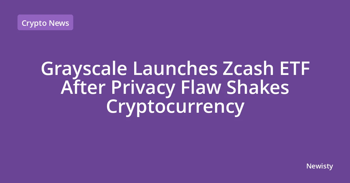Grayscale Launches Zcash ETF After Privacy Flaw Shakes Cryptocurrency
