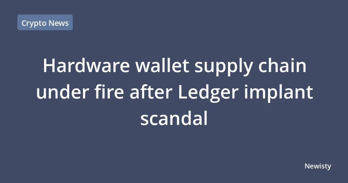 Hardware wallet supply chain under fire after Ledger implant scandal