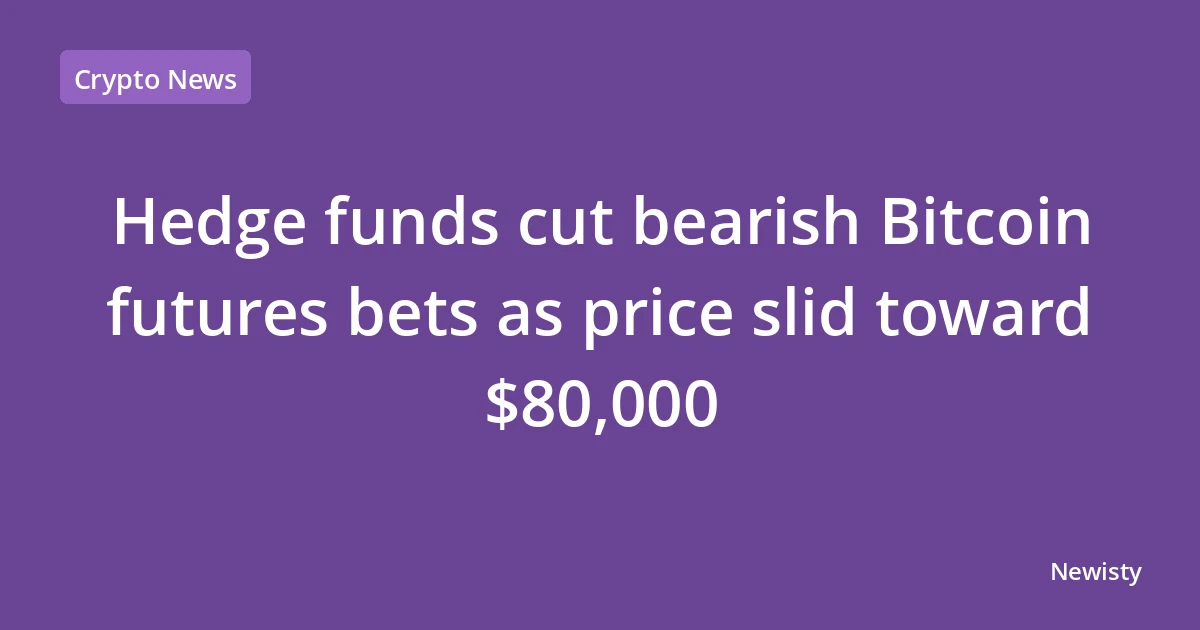 Hedge funds cut bearish Bitcoin futures bets as price slid toward $80,000