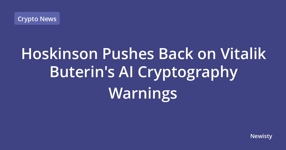 Hoskinson Pushes Back on Vitalik Buterin's AI Cryptography Warnings
