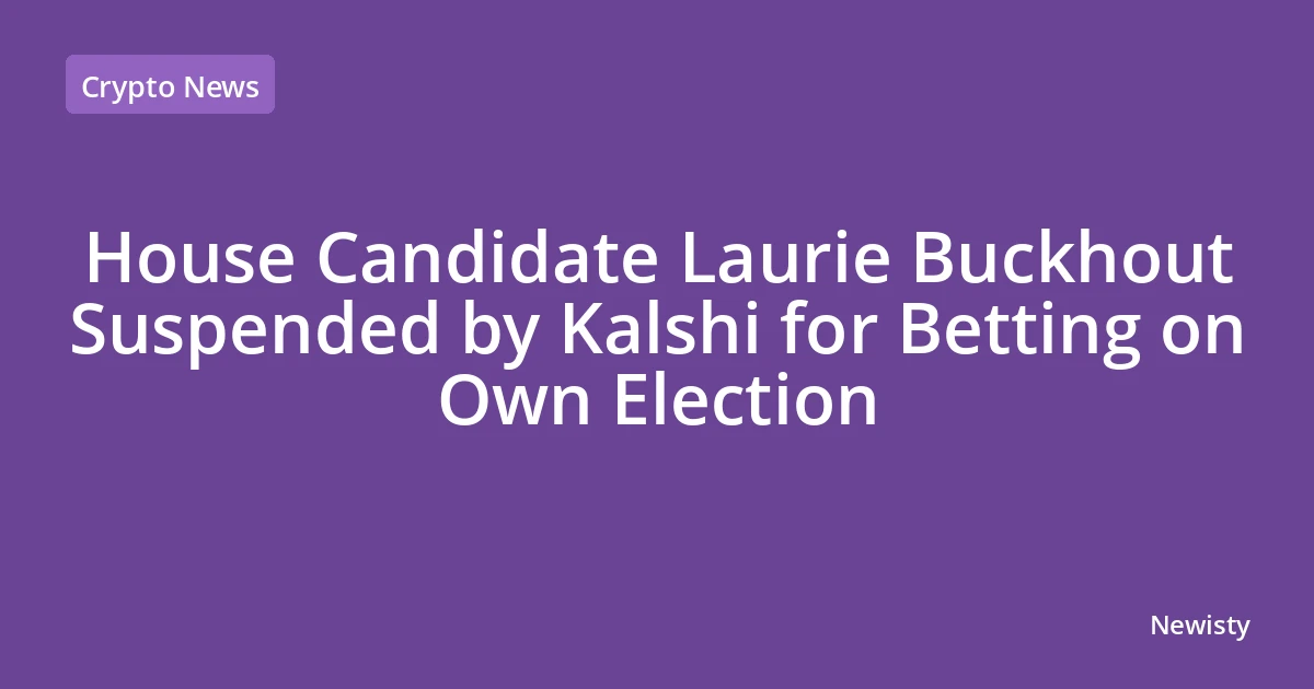 House Candidate Laurie Buckhout Suspended by Kalshi for Betting on Own Election