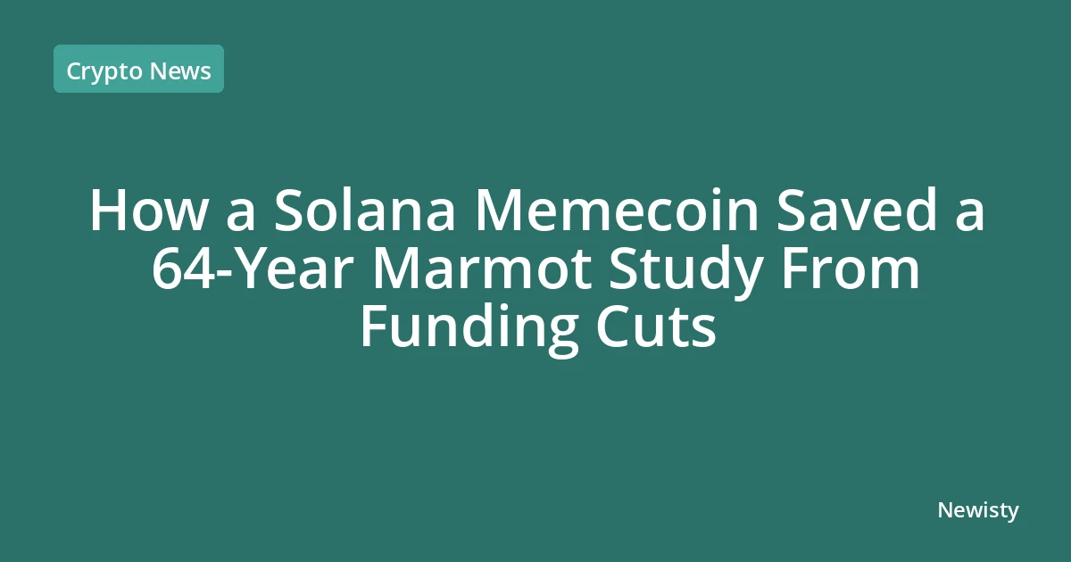 How a Solana Memecoin Saved a 64-Year Marmot Study From Funding Cuts