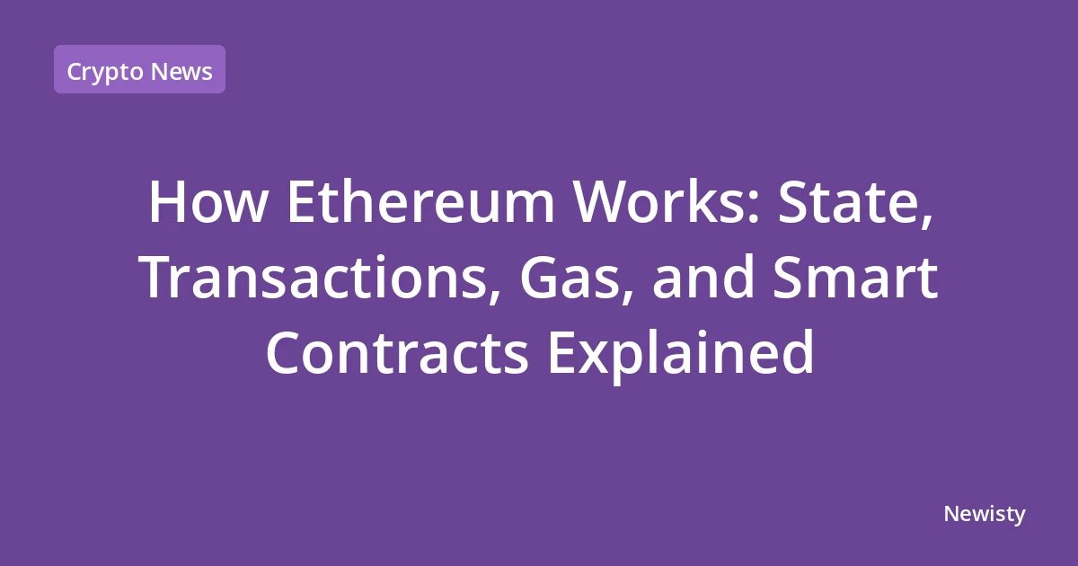 How Ethereum Works: State, Transactions, Gas, and Smart Contracts Explained
