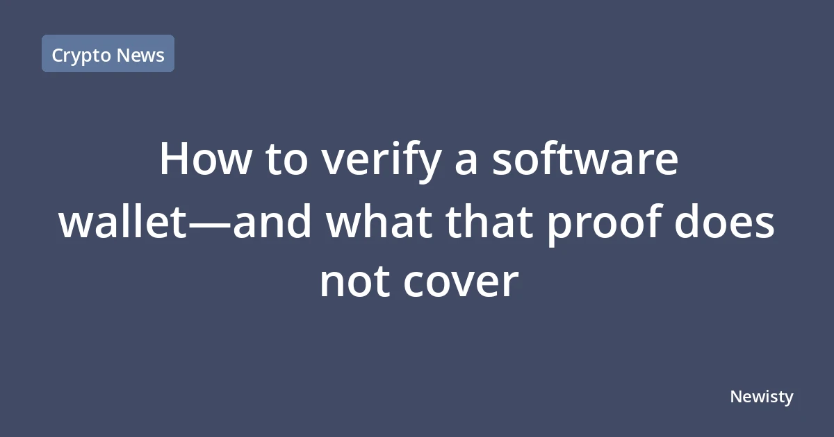 How to verify a software wallet—and what that proof does not cover