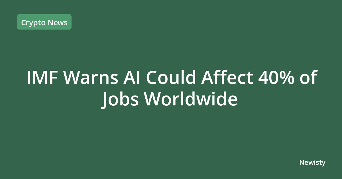 IMF Warns AI Could Affect 40% of Jobs Worldwide