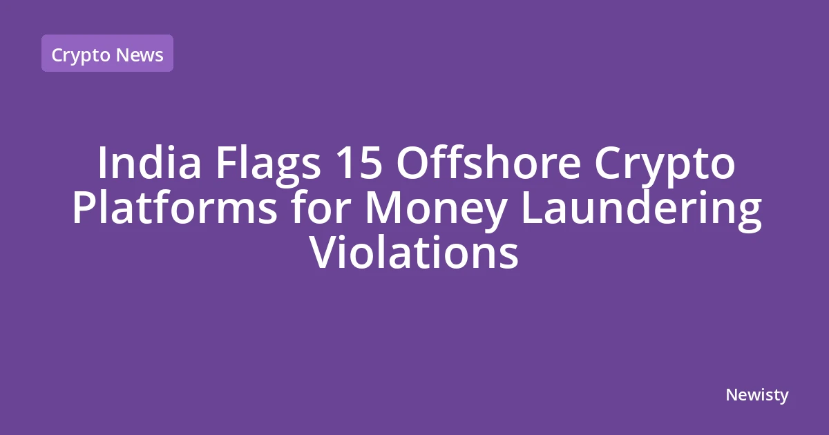 India Flags 15 Offshore Crypto Platforms for Money Laundering Violations