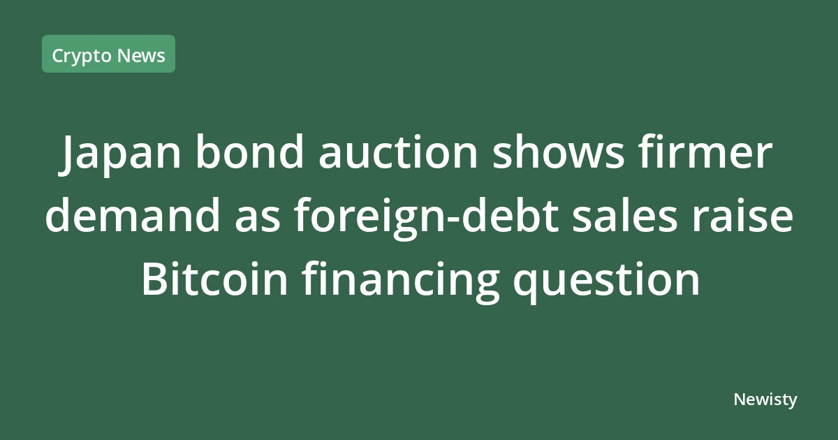 Japan bond auction shows firmer demand as foreign-debt sales raise Bitcoin financing question