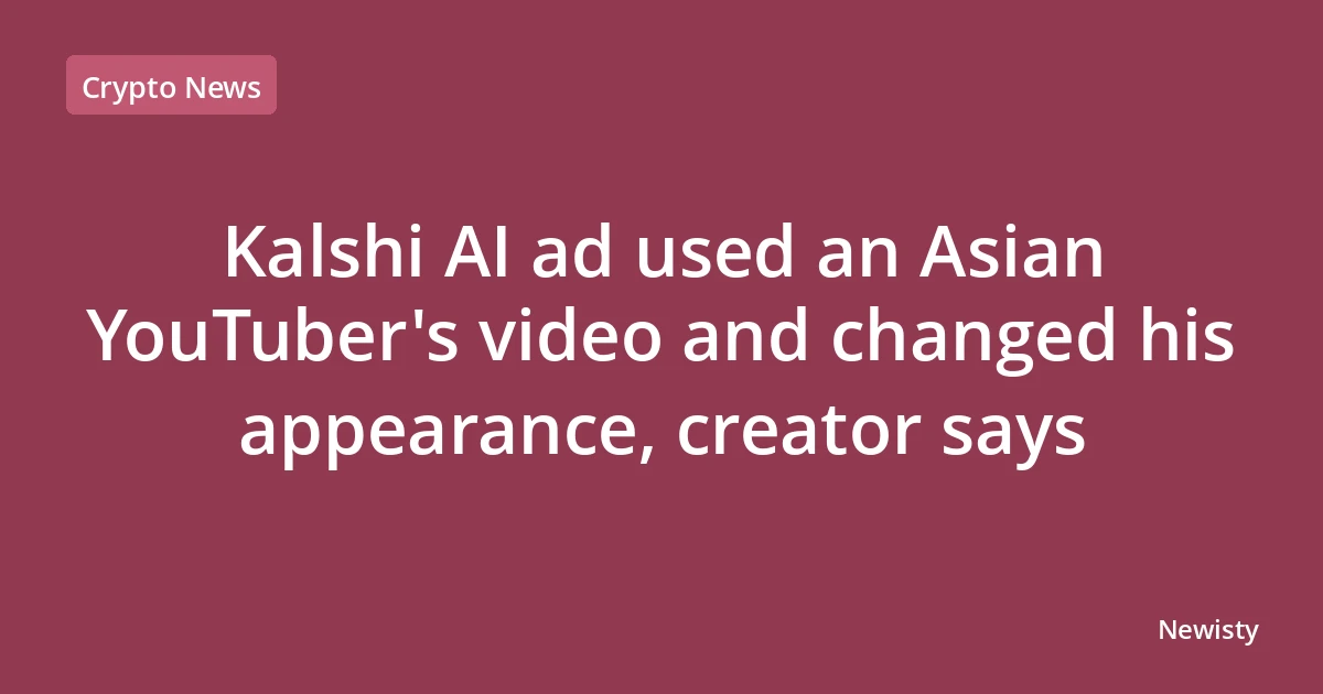 Kalshi AI ad used an Asian YouTuber's video and changed his appearance, creator says