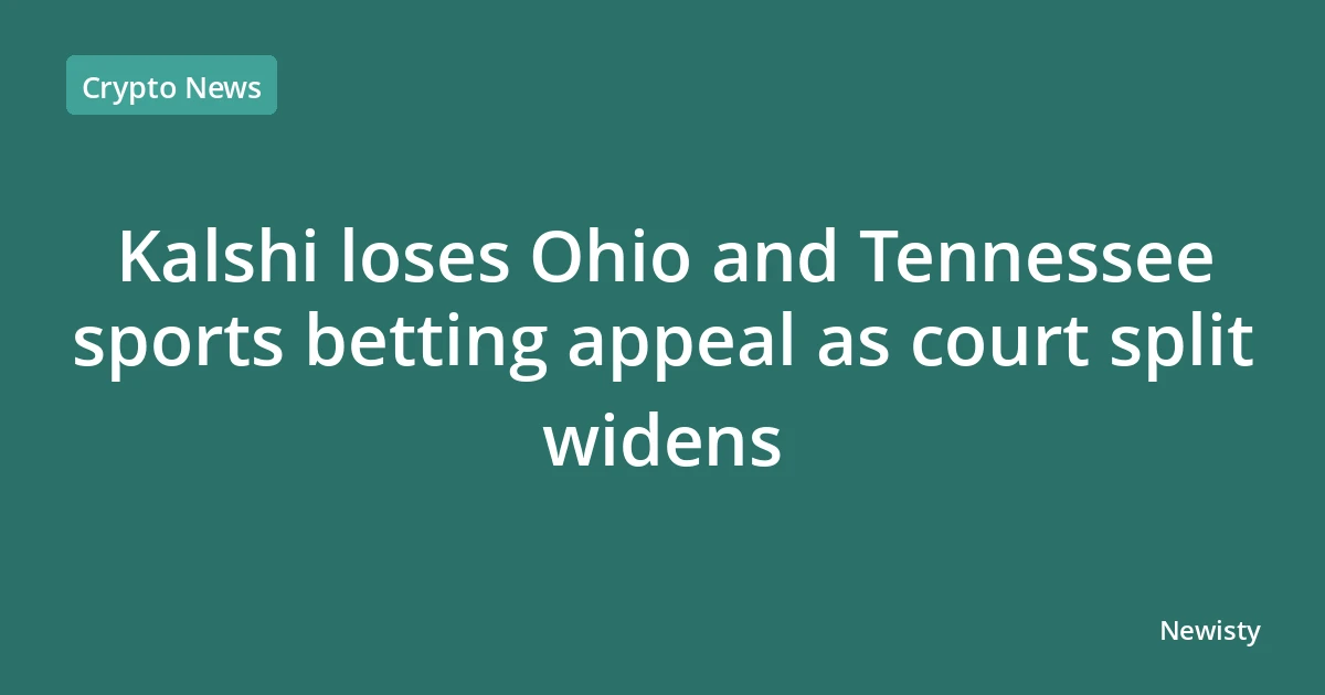 Kalshi loses Ohio and Tennessee sports betting appeal as court split widens