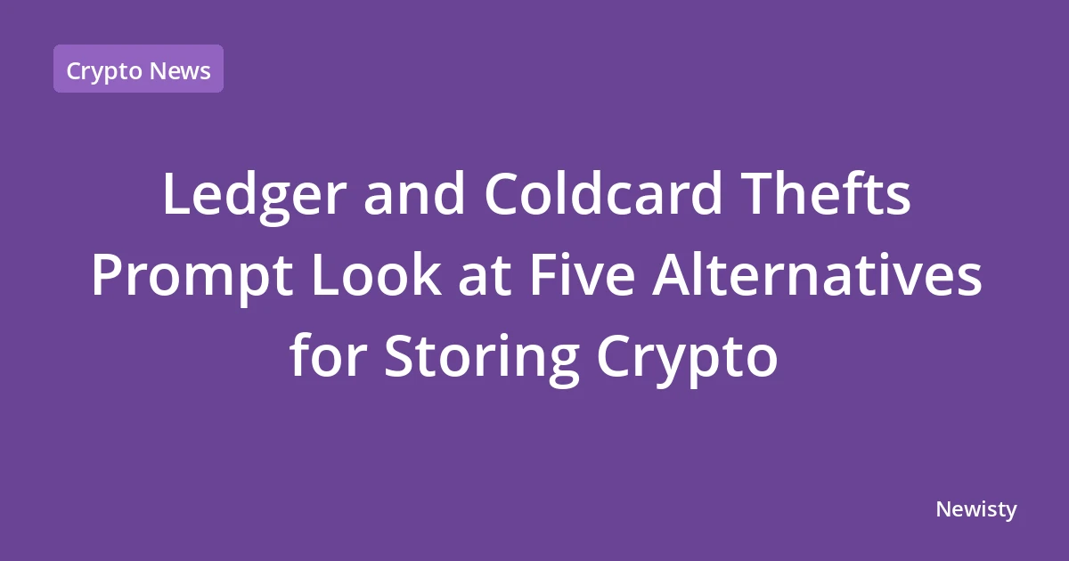 Ledger and Coldcard Thefts Prompt Look at Five Alternatives for Storing Crypto