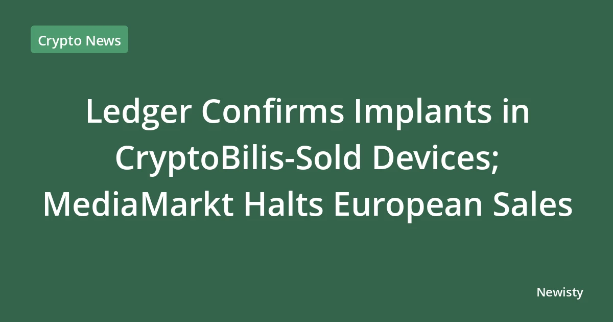 Ledger Confirms Implants in CryptoBilis-Sold Devices; MediaMarkt Halts European Sales