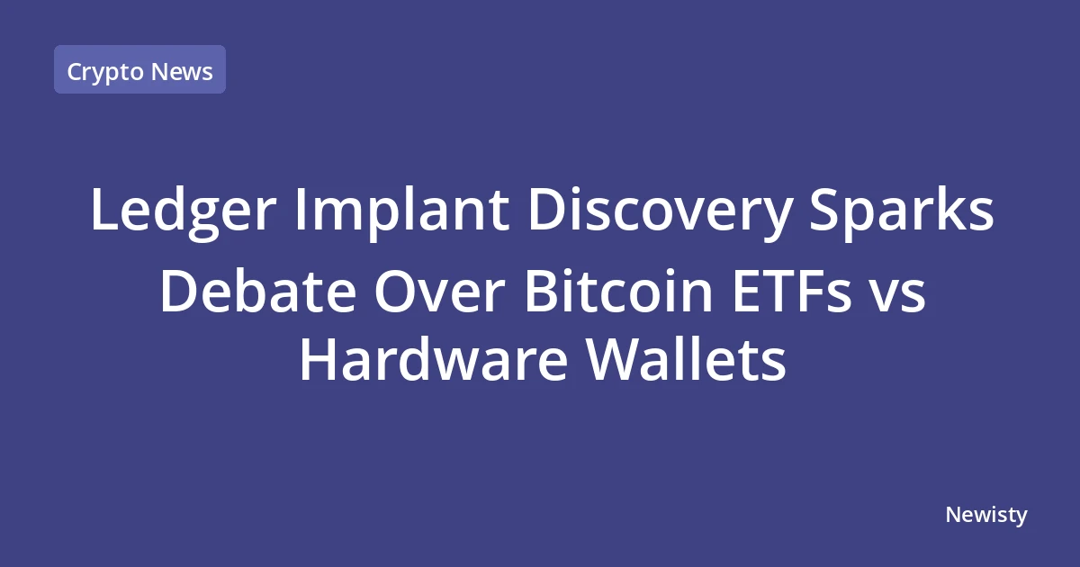 Ledger Implant Discovery Sparks Debate Over Bitcoin ETFs vs Hardware Wallets