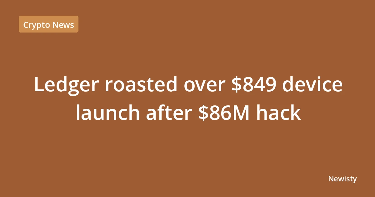 Ledger roasted over $849 device launch after $86M hack
