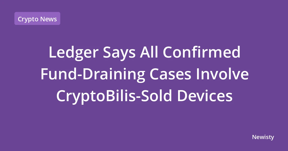 Ledger Says All Confirmed Fund-Draining Cases Involve CryptoBilis-Sold Devices