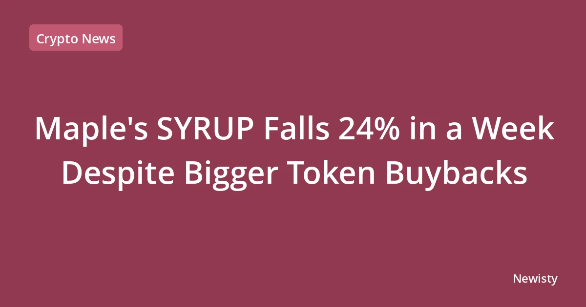 Maple's SYRUP Falls 24% in a Week Despite Bigger Token Buybacks