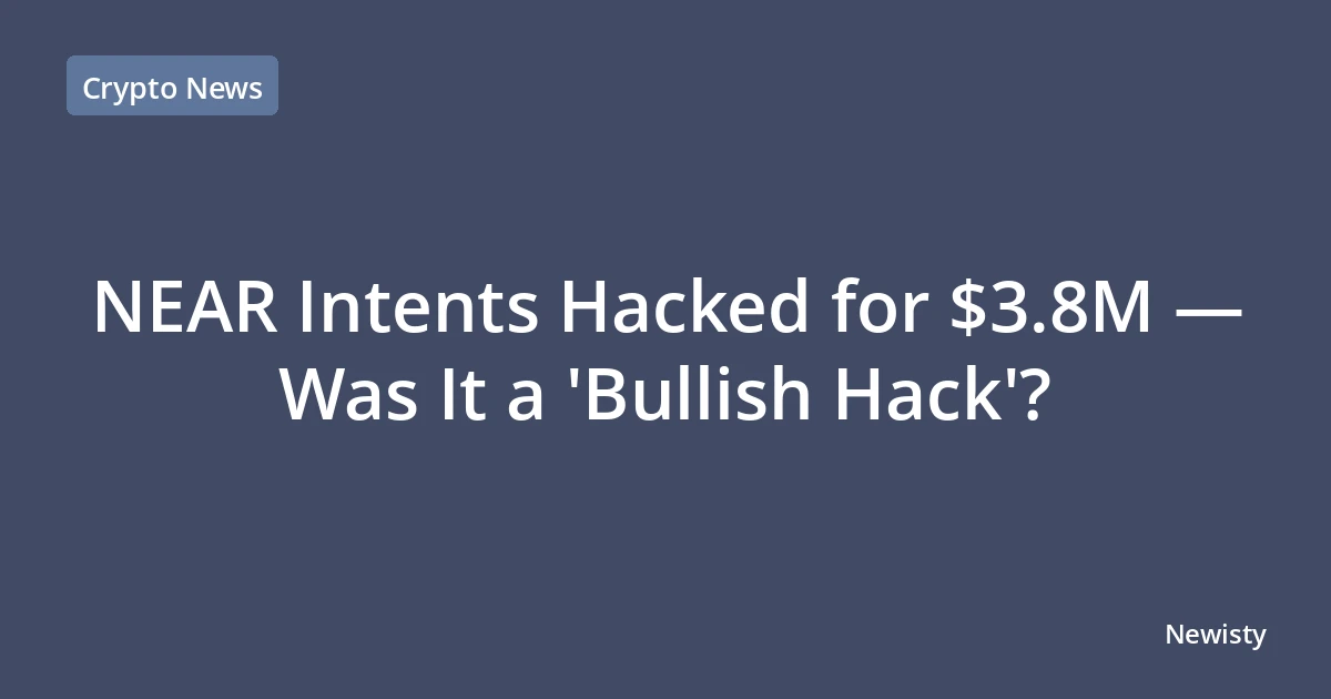 NEAR Intents Hacked for $3.8M — Was It a 'Bullish Hack'?