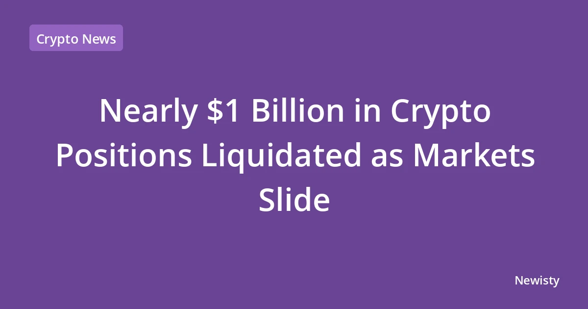 Nearly $1 Billion in Crypto Positions Liquidated as Markets Slide