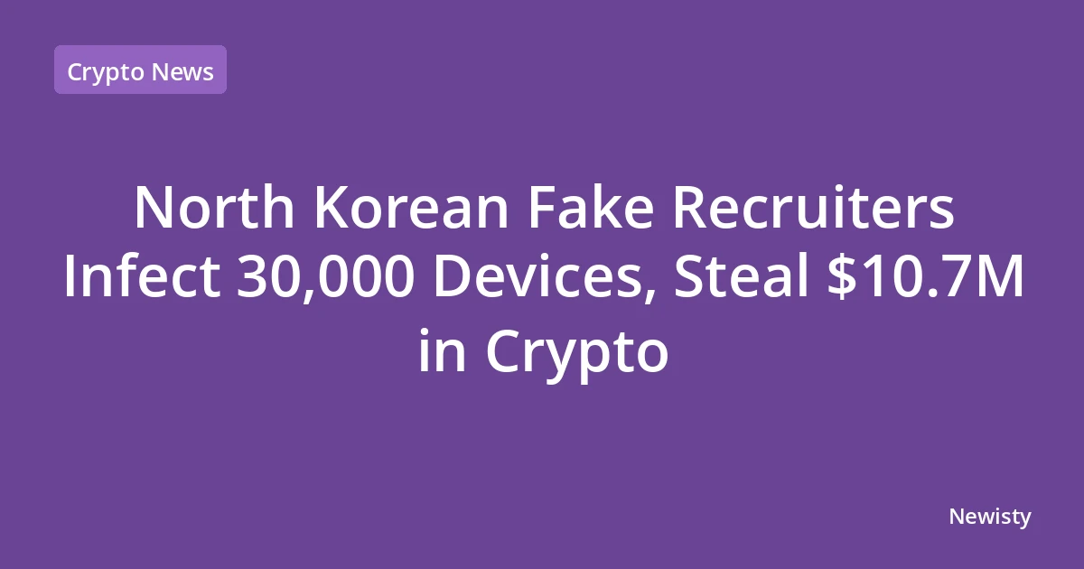 North Korean Fake Recruiters Infect 30,000 Devices, Steal $10.7M in Crypto
