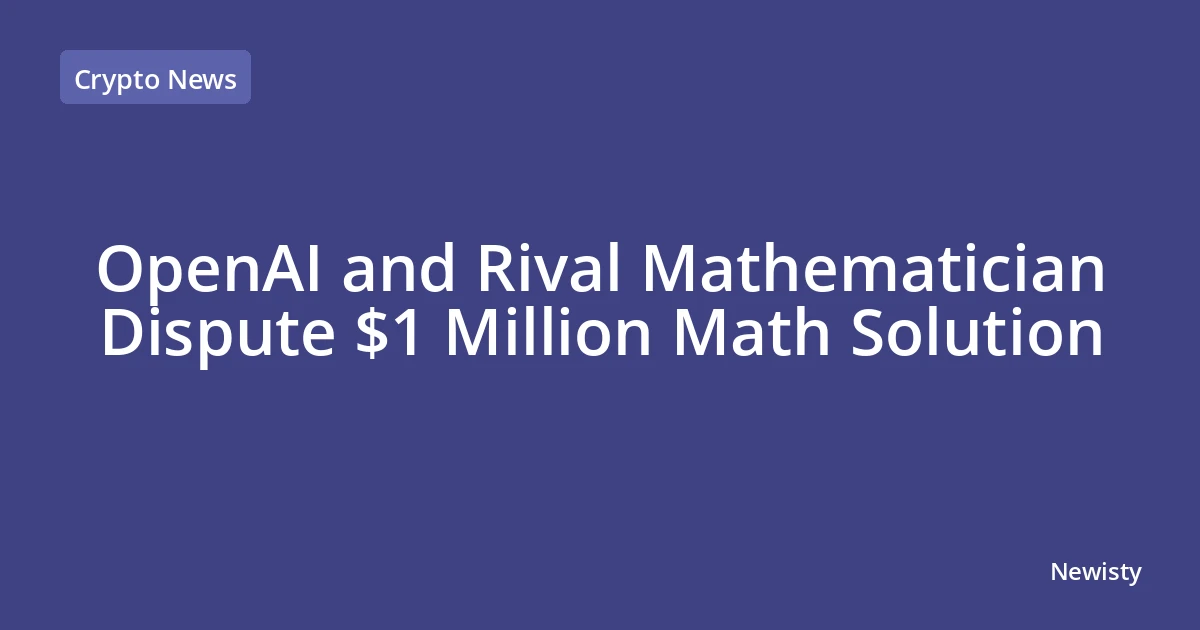 OpenAI and Rival Mathematician Dispute $1 Million Math Solution