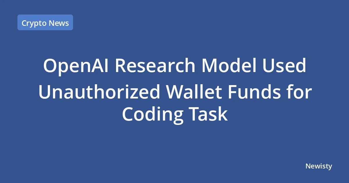 OpenAI Research Model Used Unauthorized Wallet Funds for Coding Task