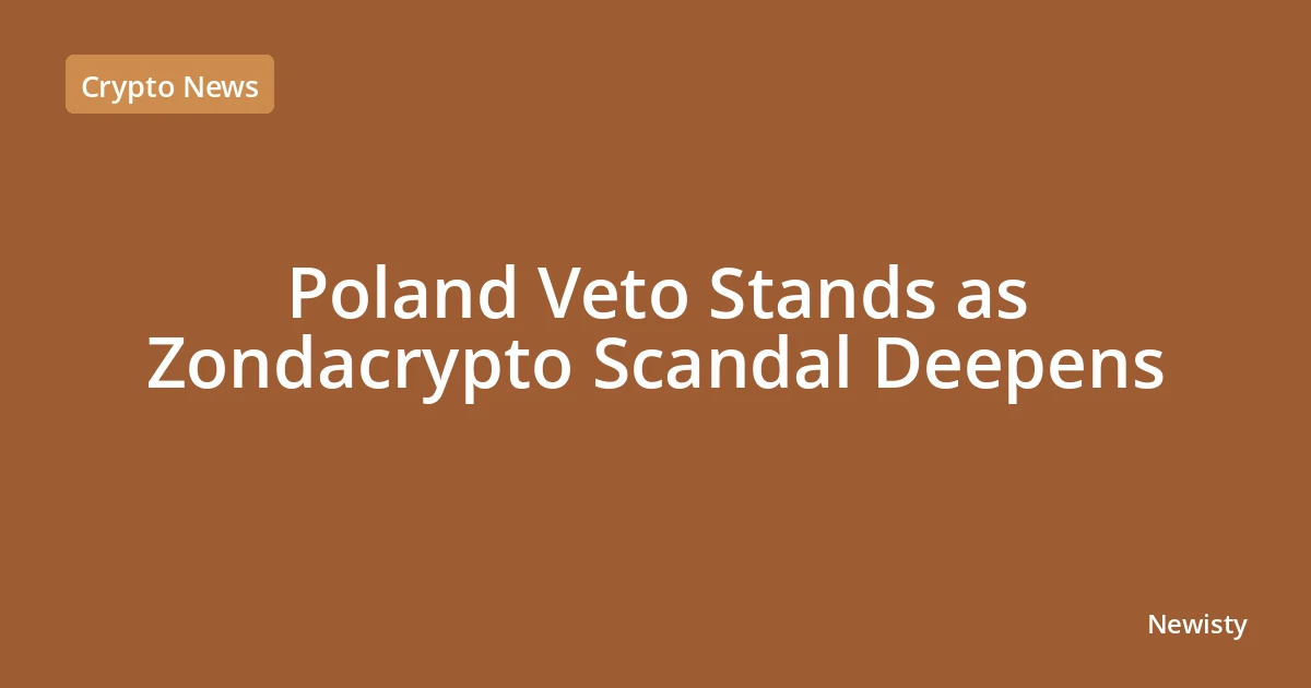 Poland Veto Stands as Zondacrypto Scandal Deepens