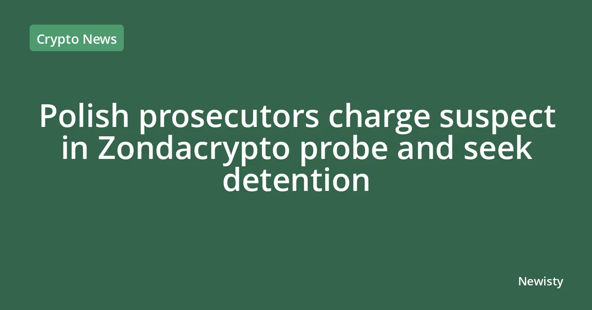 Polish prosecutors charge suspect in Zondacrypto probe and seek detention