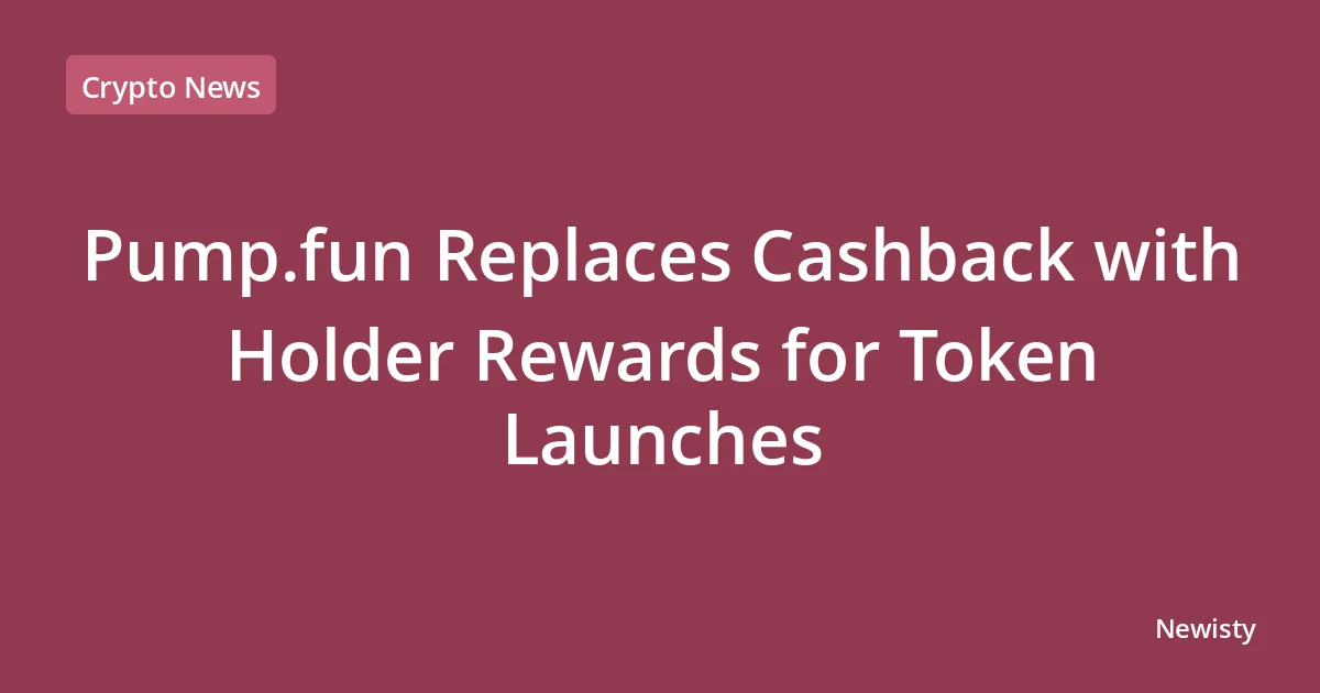 Pump.fun Replaces Cashback with Holder Rewards for Token Launches
