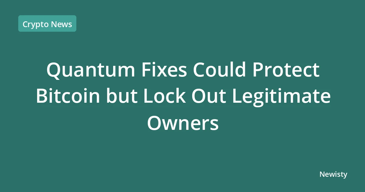 Quantum Fixes Could Protect Bitcoin but Lock Out Legitimate Owners