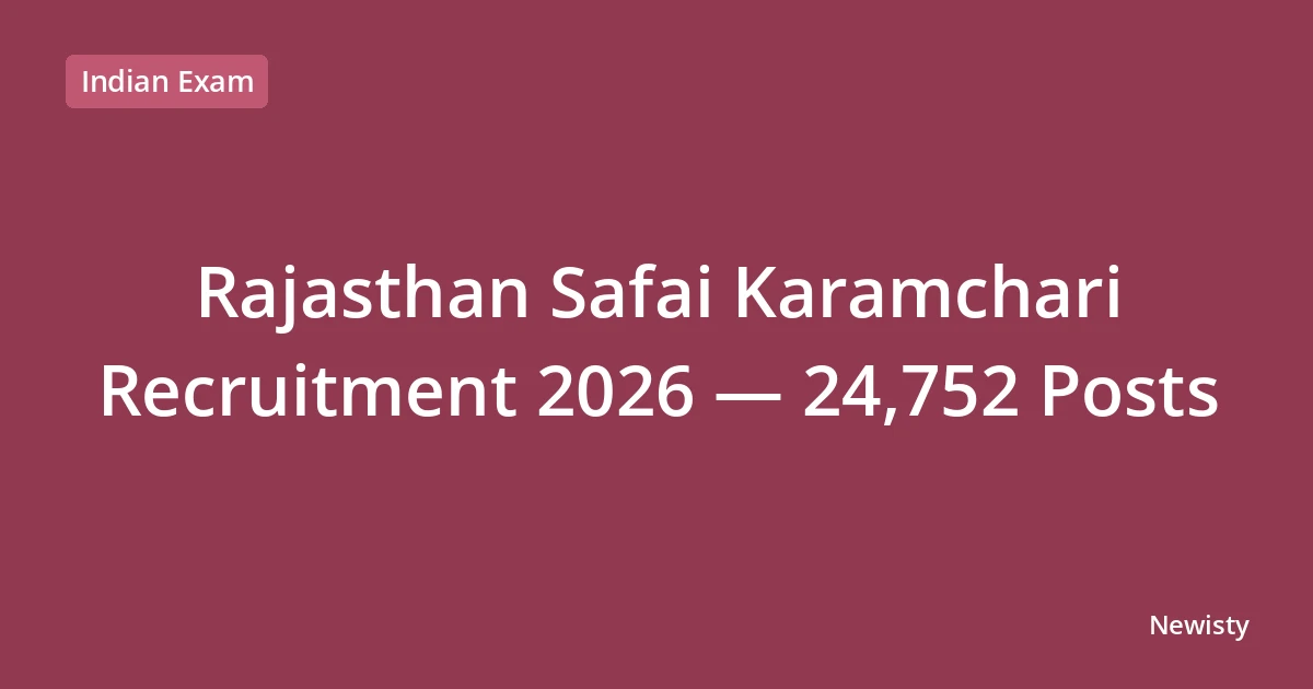 Rajasthan Safai Karamchari Recruitment 2026 — 24,752 Posts