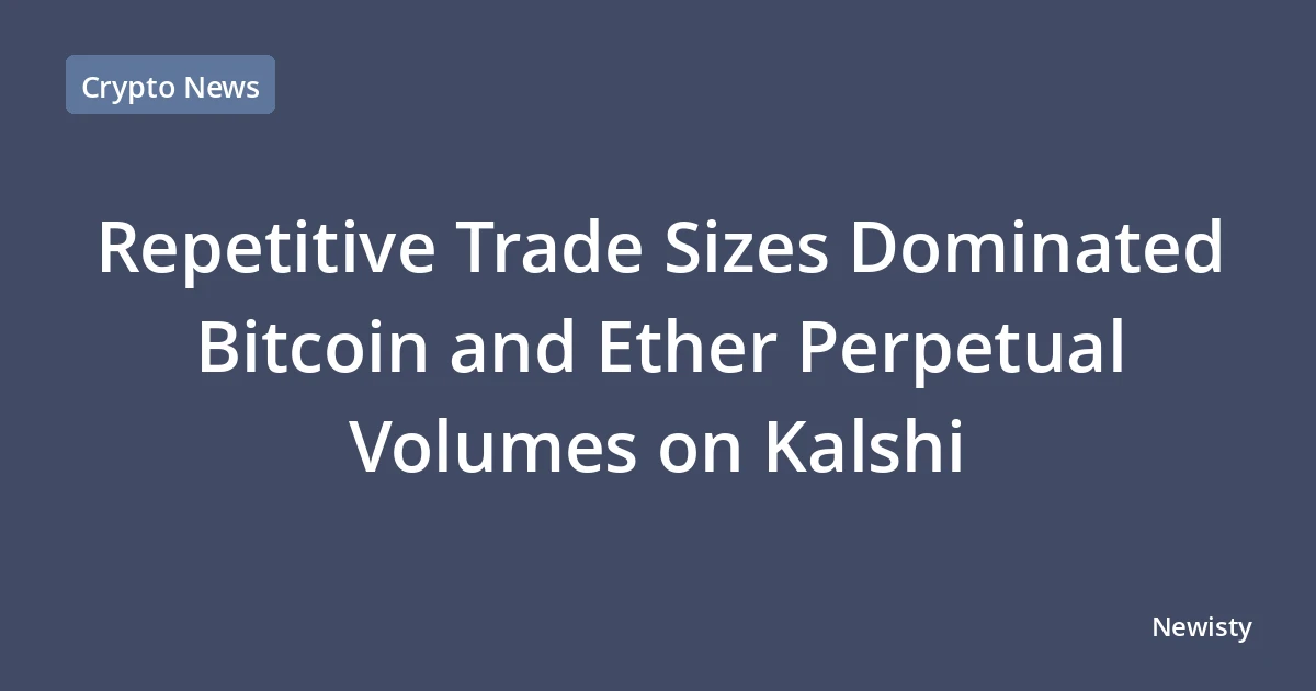 Repetitive Trade Sizes Dominated Bitcoin and Ether Perpetual Volumes on Kalshi