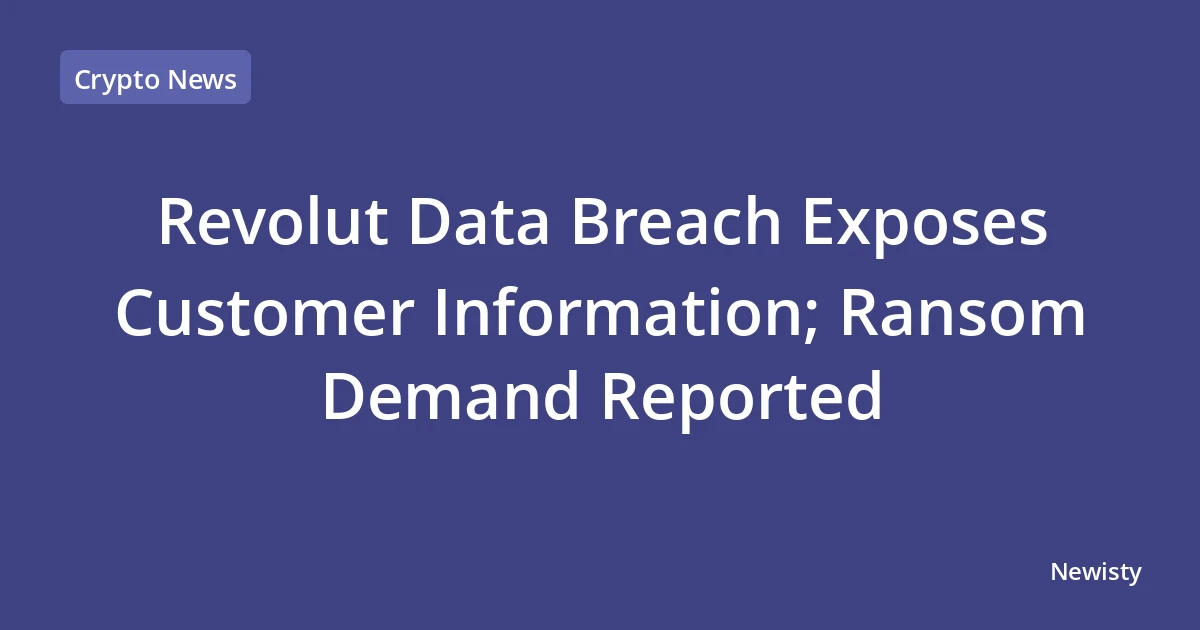 Revolut Data Breach Exposes Customer Information; Ransom Demand Reported