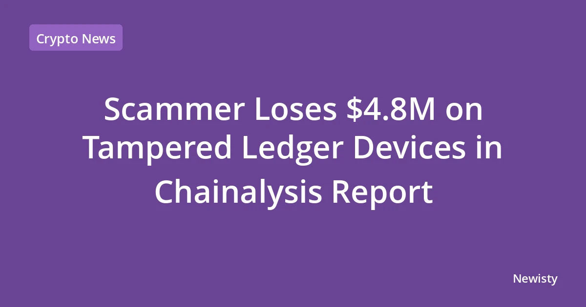 Scammer Loses $4.8M on Tampered Ledger Devices in Chainalysis Report