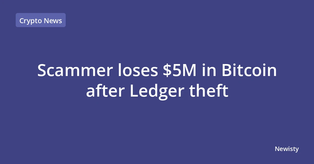 Scammer loses $5M in Bitcoin after Ledger theft
