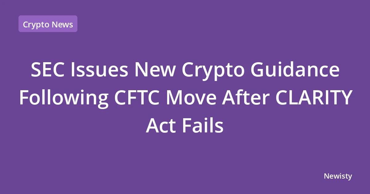 SEC Issues New Crypto Guidance Following CFTC Move After CLARITY Act Fails